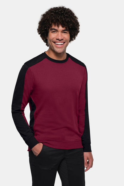 HAKRO Sweatshirt Contrast MIKRALINAR® ECO - Weinrot/schwarz - 5