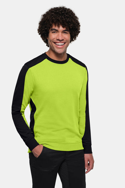 HAKRO Sweatshirt Contrast MIKRALINAR® ECO - Kiwi/schwarz - 5