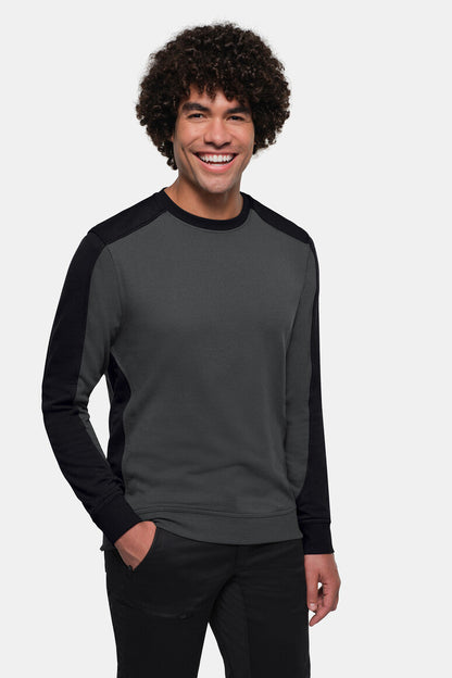 HAKRO Sweatshirt Contrast MIKRALINAR® ECO - Karbongrau/schwarz - 5