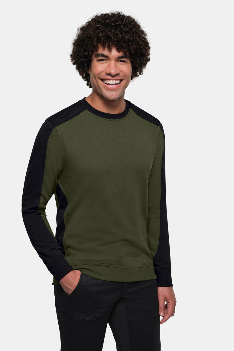 HAKRO Sweatshirt Contrast MIKRALINAR® ECO - Olive/schwarz - 5