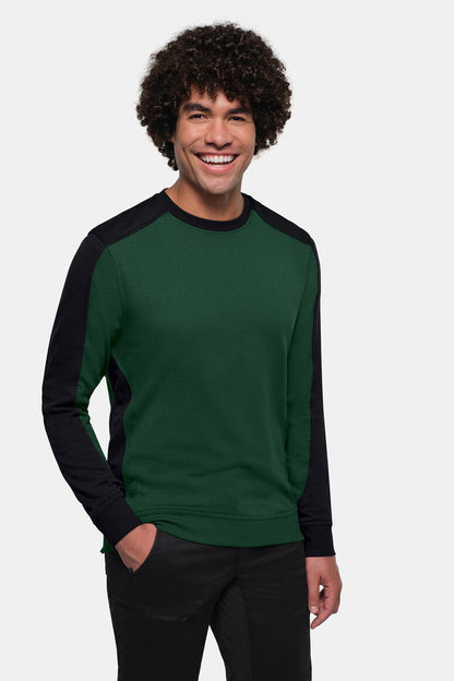 HAKRO Sweatshirt Contrast MIKRALINAR® ECO - Tanne/schwarz - 5