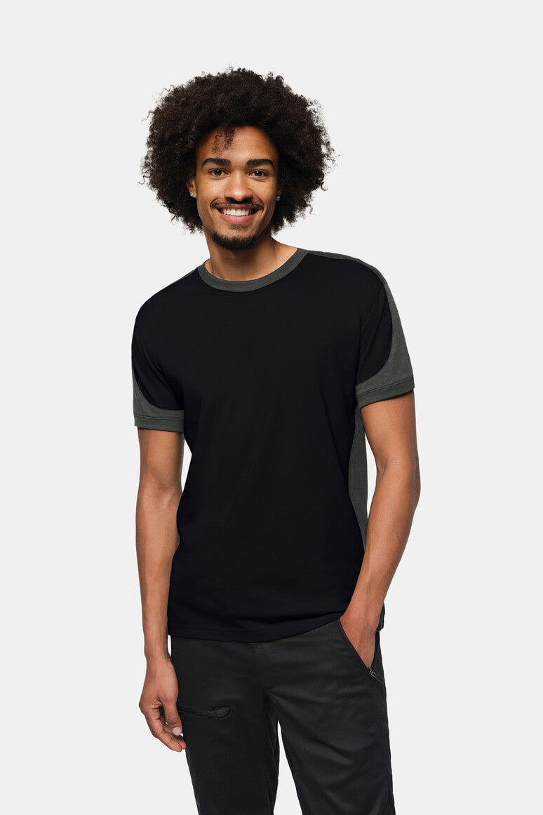 HAKRO T-Shirt Contrast MIKRALINAR® ECO - Schwarz/karbongrau - 5