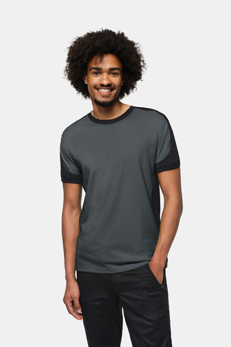 HAKRO T-Shirt Contrast MIKRALINAR® ECO - Anthrazit/schwarz - 5