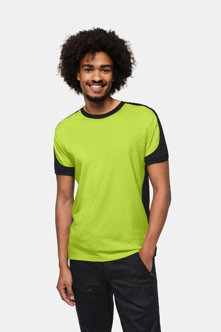 HAKRO T-Shirt Contrast MIKRALINAR® ECO - Kiwi/schwarz - 5