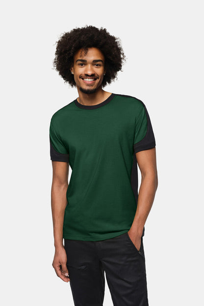 HAKRO T-Shirt Contrast MIKRALINAR® ECO - Tanne/schwarz - 5