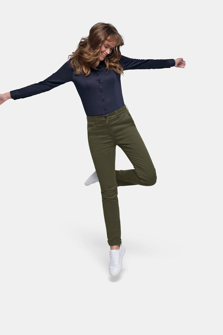 HAKRO Damen Chinohose X-Stretch - Olive - 5