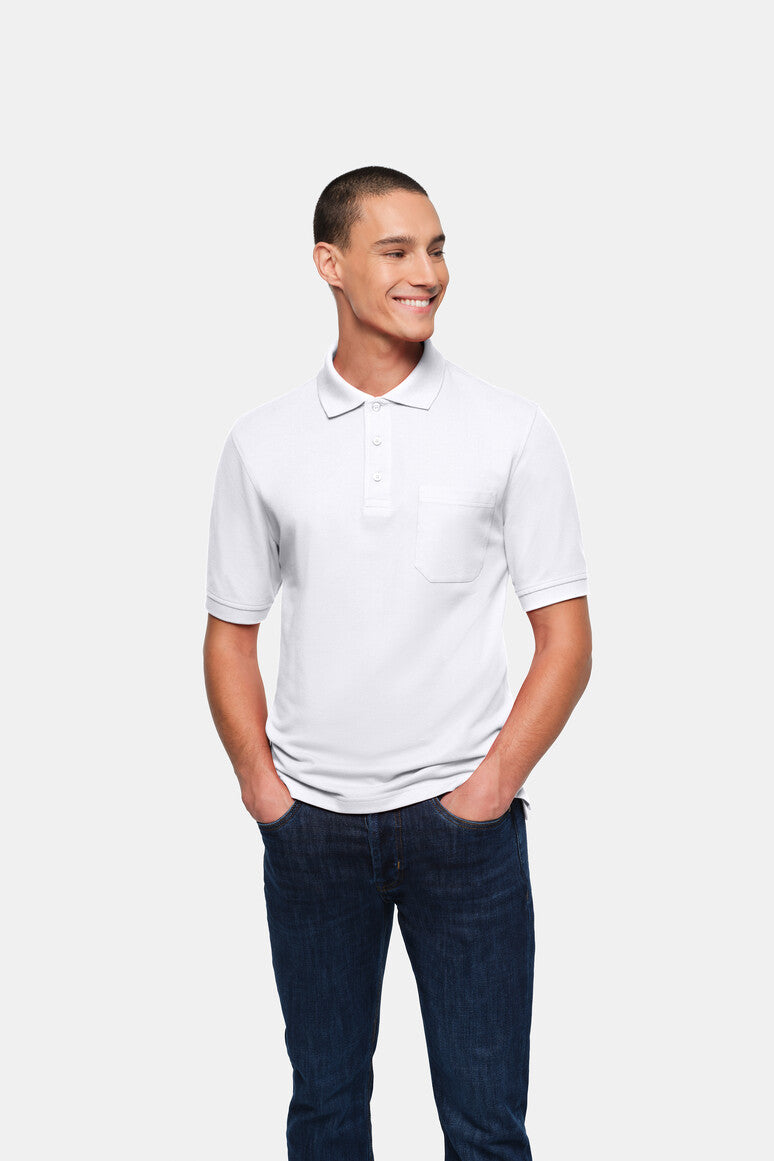 HAKRO Pocket-Poloshirt Top - Weiß - 5