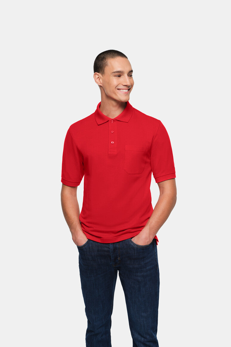 HAKRO Pocket-Poloshirt Top - Rot - 5