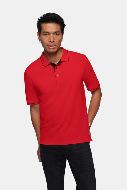 HAKRO Poloshirt Casual - Rot/schwarz - 5