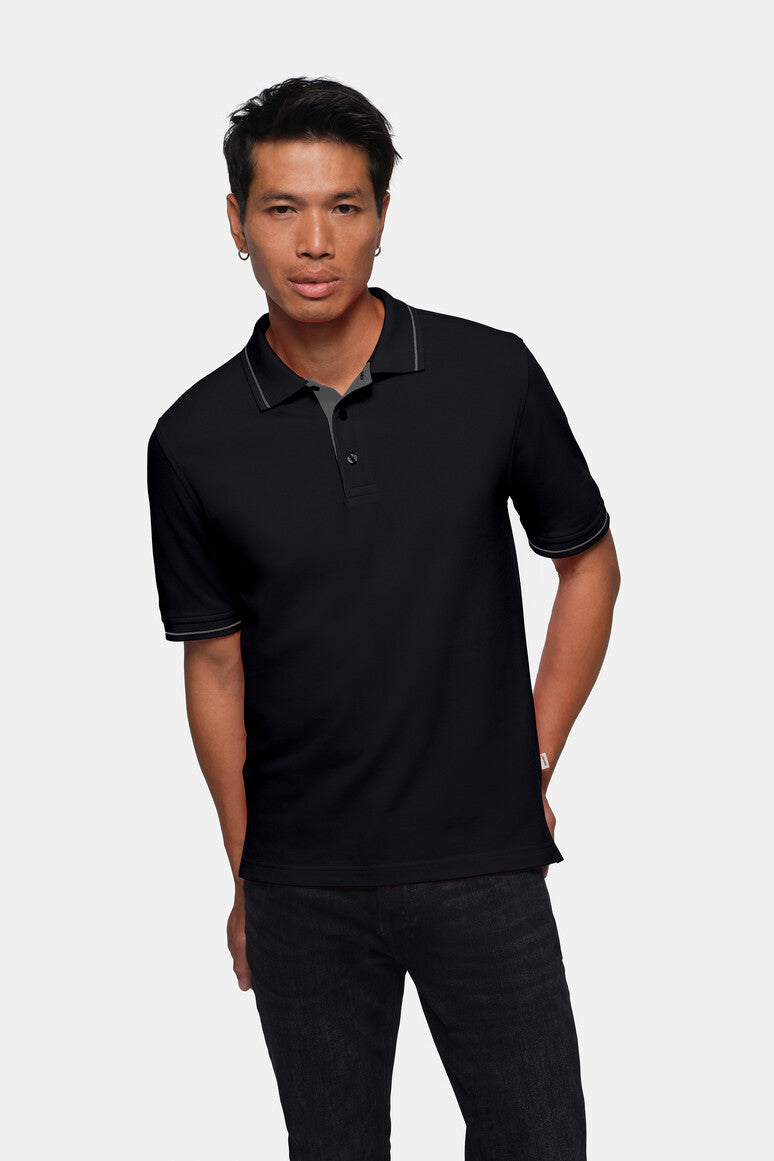 HAKRO Poloshirt Casual - Schwarz/silber - 5