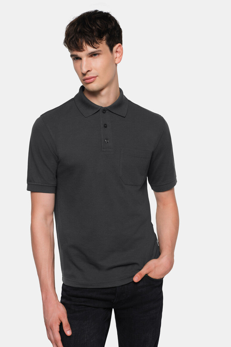 HAKRO Pocket-Poloshirt MIKRALINAR® - Karbongrau - 6