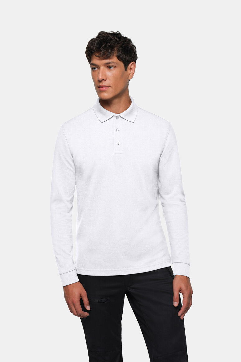HAKRO Longsleeve-Poloshirt MIKRALINAR® - Weiß - 5