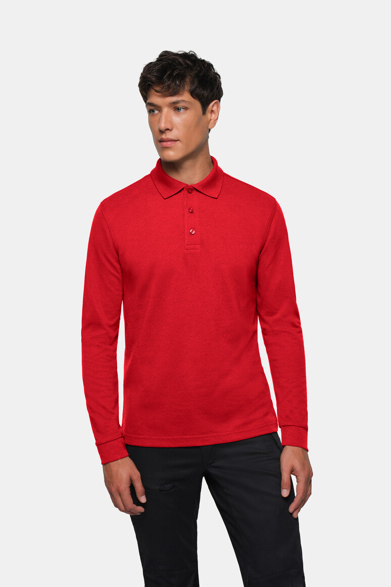 HAKRO Longsleeve-Poloshirt MIKRALINAR® - Rot - 5