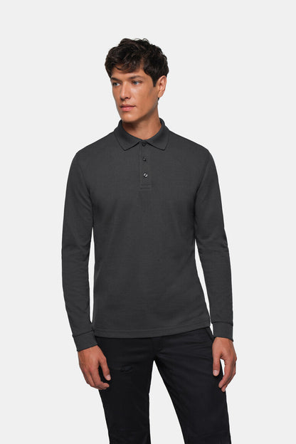 HAKRO Longsleeve-Poloshirt MIKRALINAR® - Karbongrau - 5