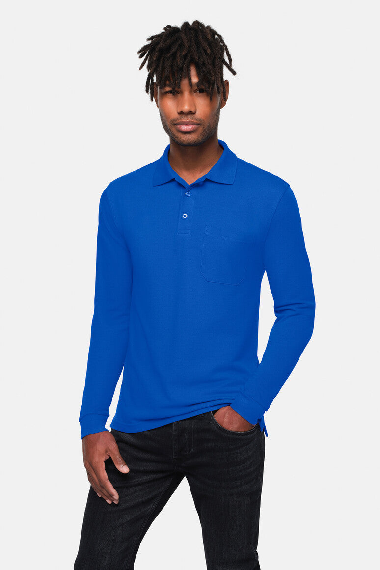 HAKRO Pocket-Longsleeve-Polo MIKRALINAR® ECO - Royalblau - 5