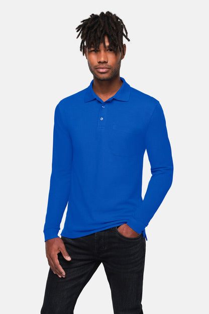 HAKRO Pocket-Longsleeve-Polo MIKRALINAR® ECO - Royalblau - 5