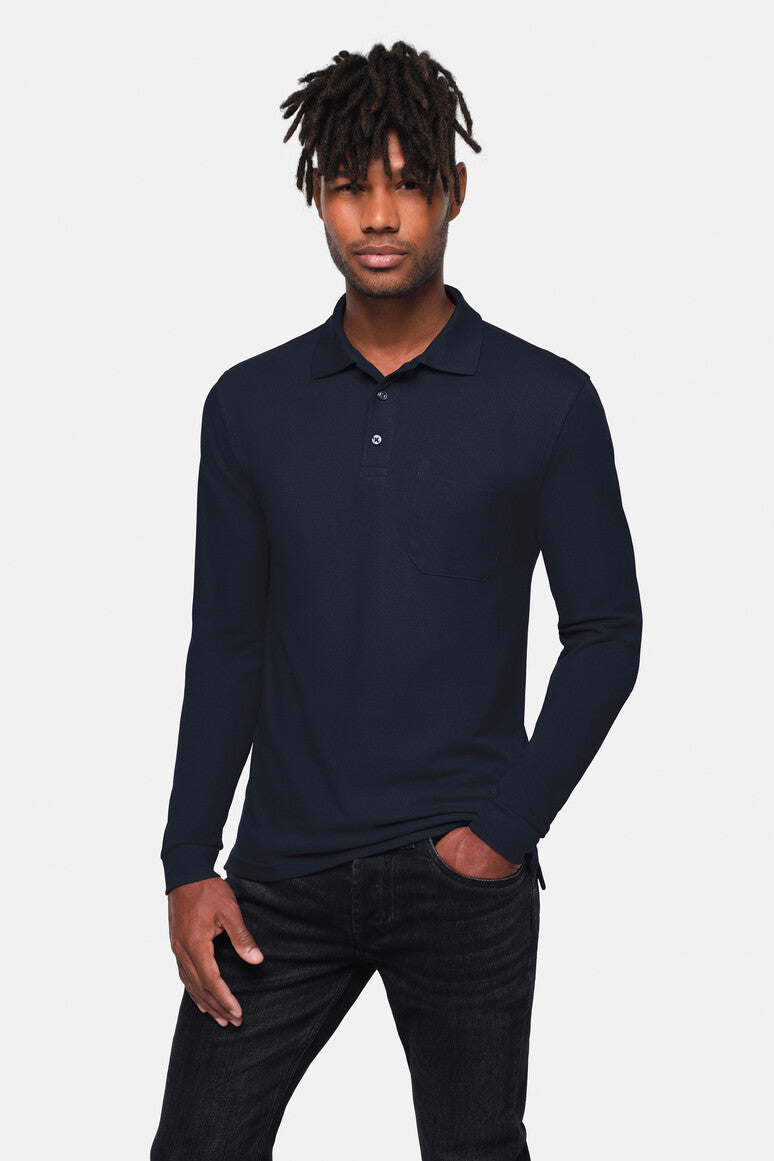 HAKRO Pocket-Longsleeve-Polo MIKRALINAR® ECO - Tinte - 5