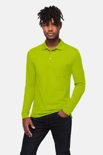 HAKRO Pocket-Longsleeve-Polo MIKRALINAR® ECO - Kiwi - 5