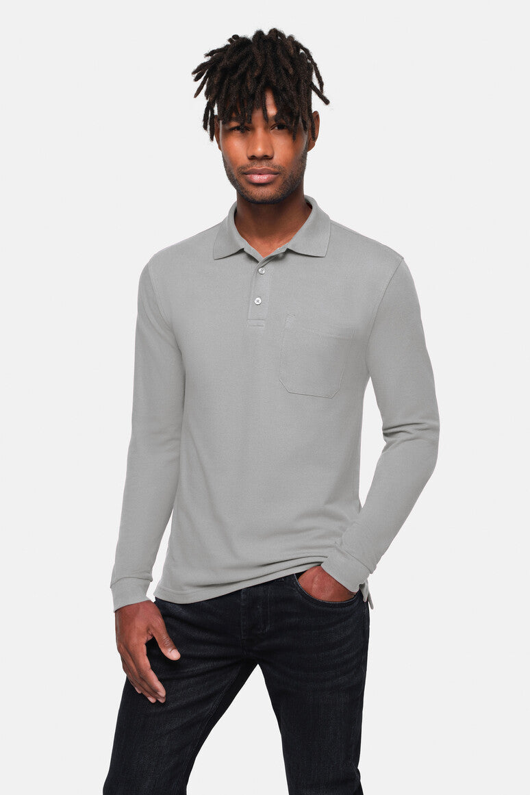 HAKRO Pocket-Longsleeve-Polo MIKRALINAR® ECO - Titan - 5