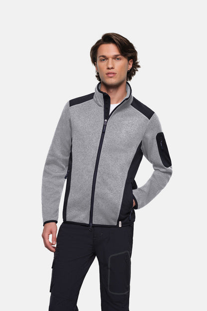 HAKRO Strickfleecejacke - Grau meliert - 5