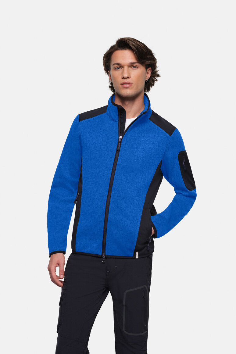 HAKRO Strickfleecejacke - Royalblau meliert - 5