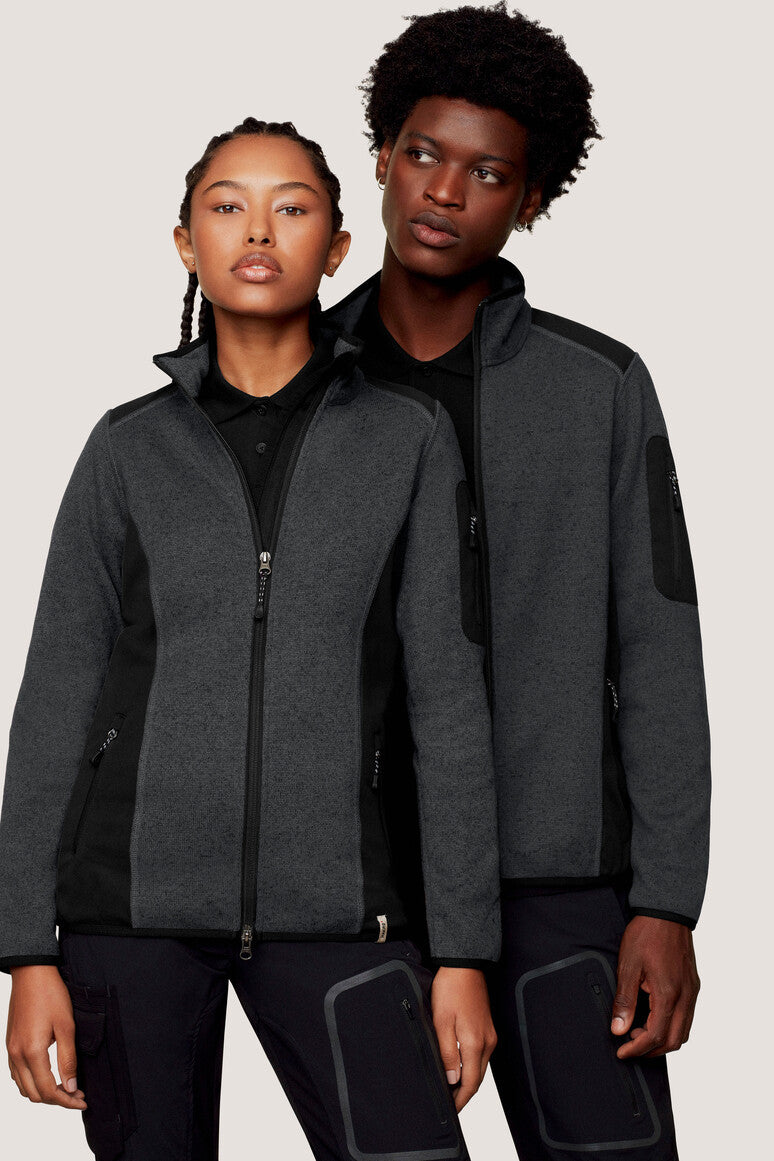 HAKRO Strickfleecejacke - Anthrazit meliert - 5