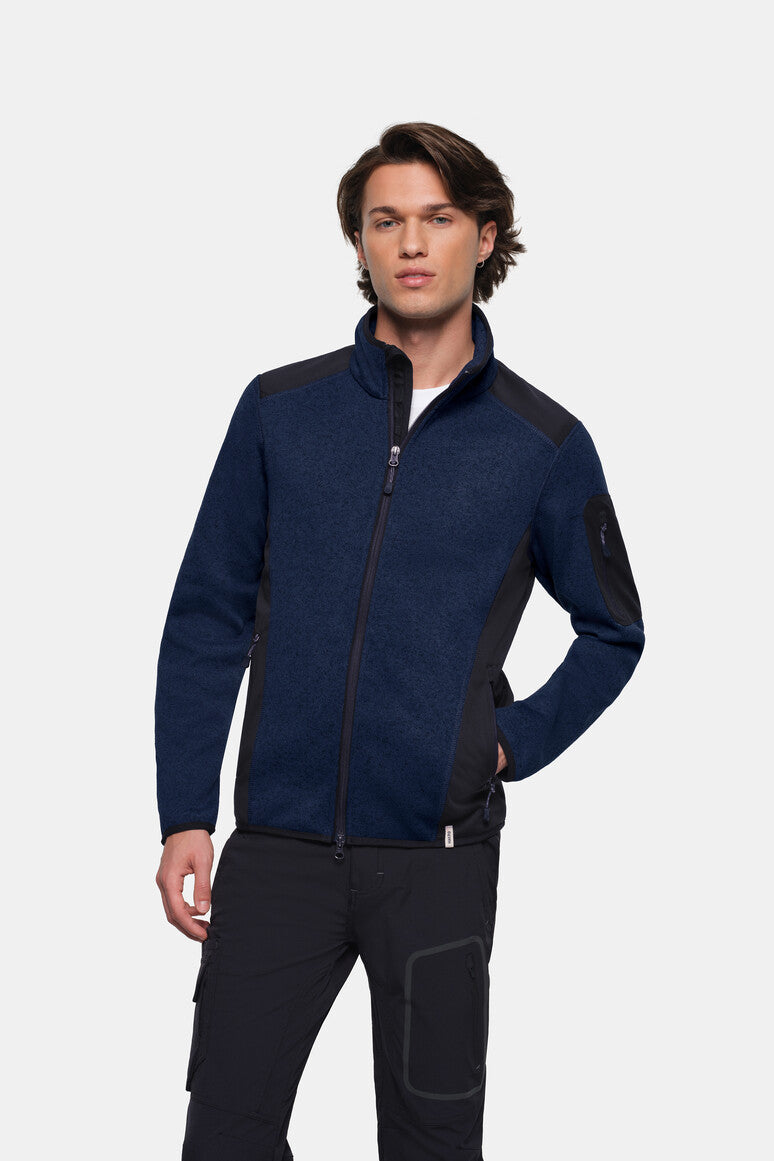 HAKRO Strickfleecejacke - Marine meliert - 5