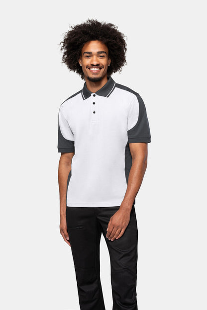 HAKRO Poloshirt Contrast MIKRALINAR® - Weiß/anthrazit - 5