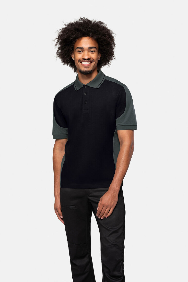 HAKRO Poloshirt Contrast MIKRALINAR® - Schwarz/anthrazit - 5