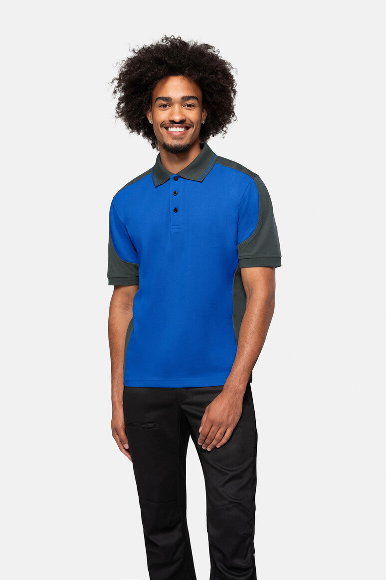 HAKRO Poloshirt Contrast MIKRALINAR® - Royalblau/anthrazit - 5