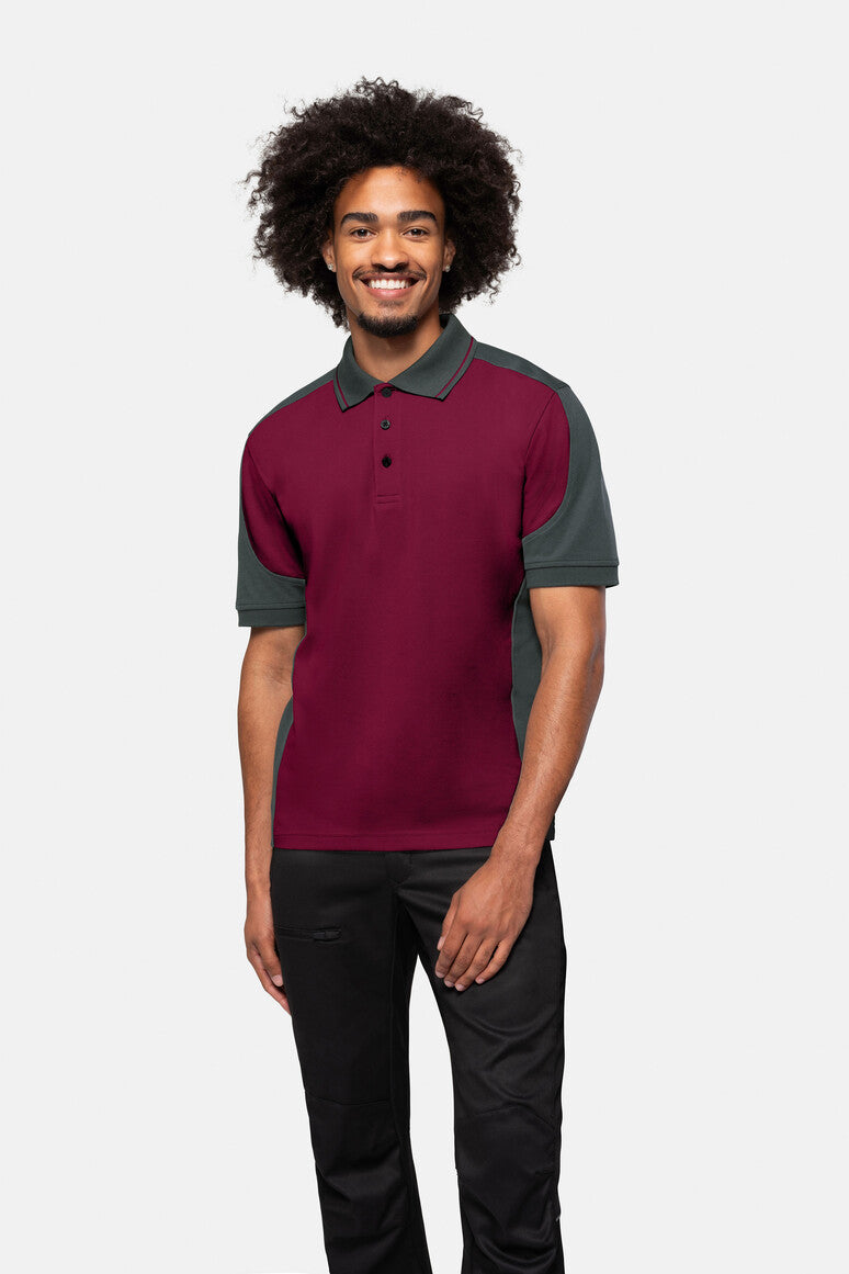HAKRO Poloshirt Contrast MIKRALINAR® - Weinrot/anthrazit - 5